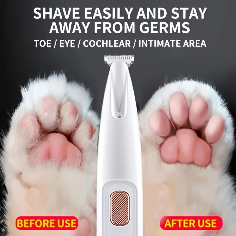 Rechargeable Pet Paw Trimmer - USB Cordless Grooming Clipper for Dogs & Cats
