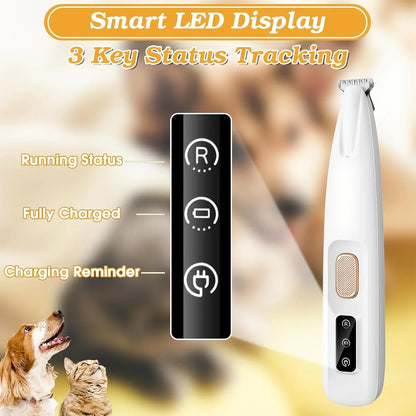 Rechargeable Pet Paw Trimmer - USB Cordless Grooming Clipper for Dogs & Cats