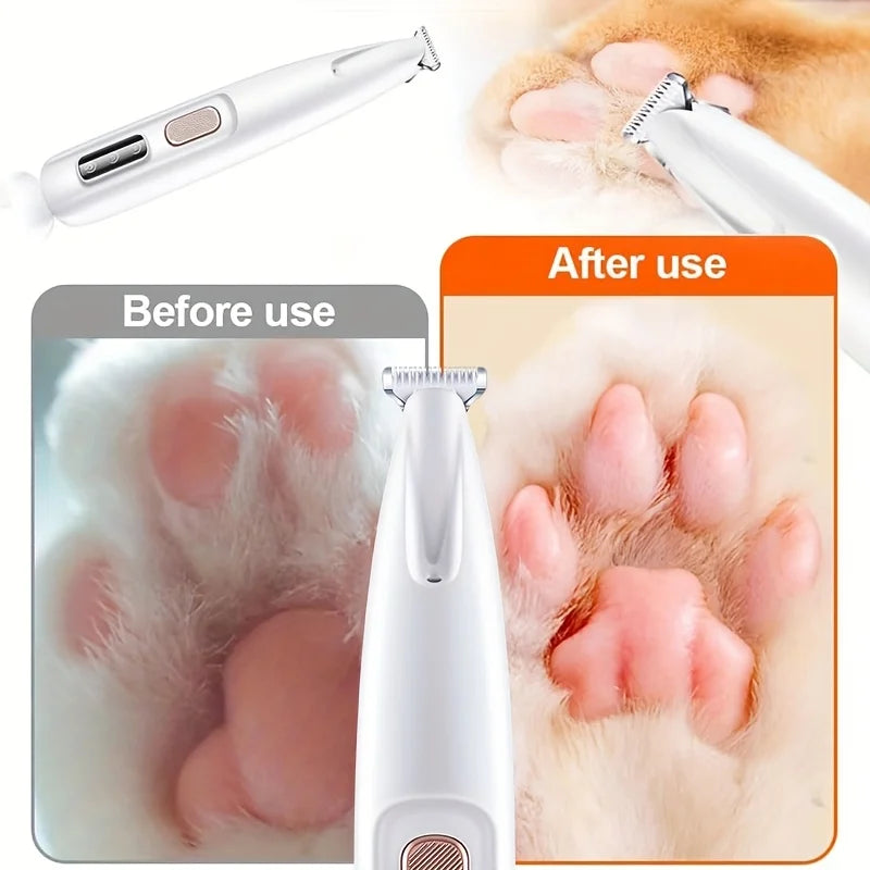 Rechargeable Pet Paw Trimmer - USB Cordless Grooming Clipper for Dogs & Cats