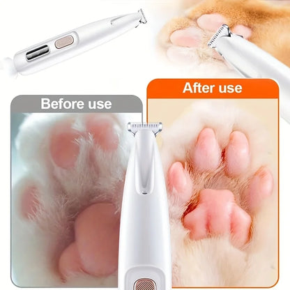 Rechargeable Pet Paw Trimmer - USB Cordless Grooming Clipper for Dogs & Cats